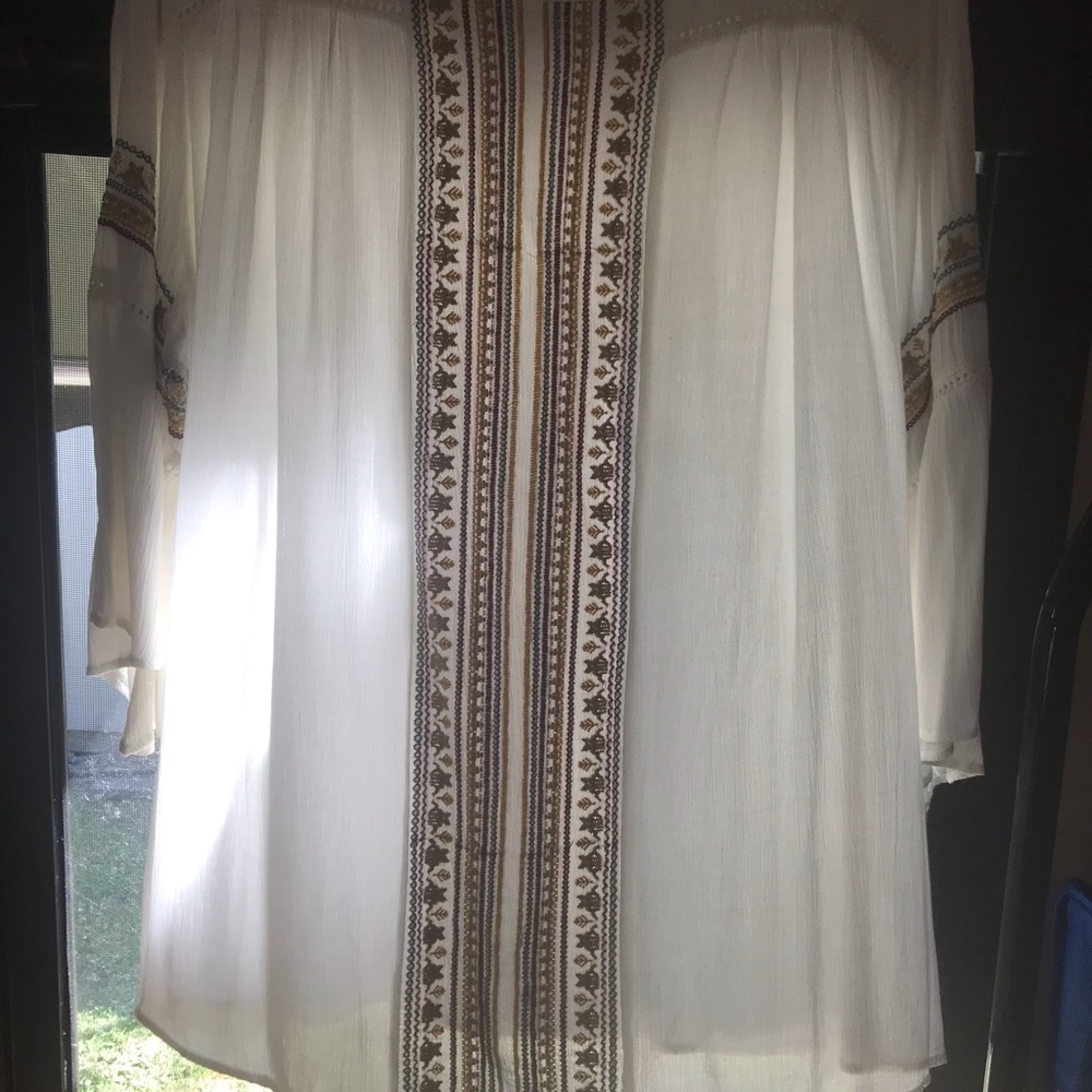 Embroidered Cream Boho Chic Blouse